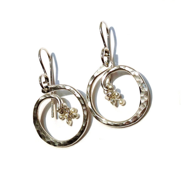 Circle of Life with Caviar Earrings- Small  SS