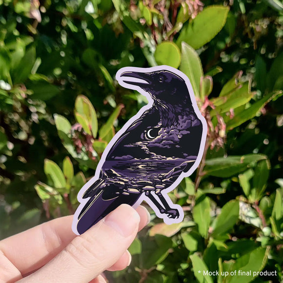 Coastal Creatures Raven Vinyl Sticker