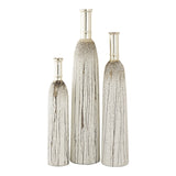 Set of 3 Coco Brushstroke Patterned Glass Vases