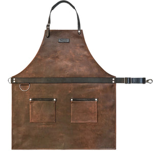 Cognac Leather Rugged Apron