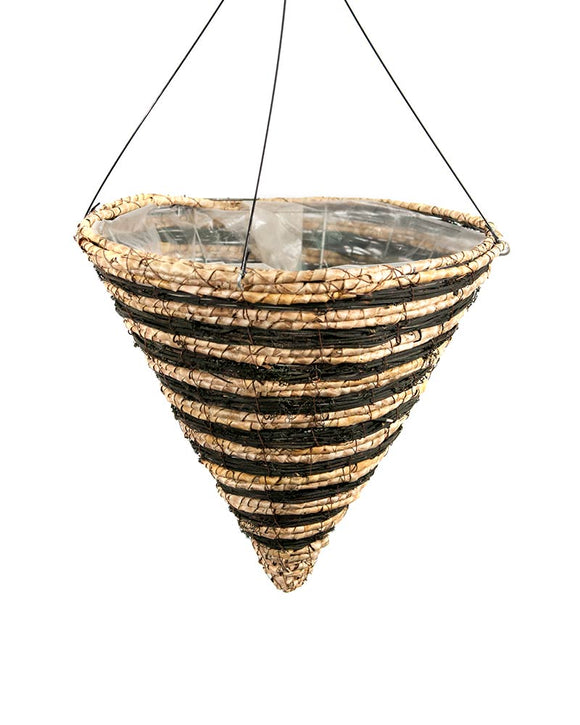 Cone Wood Woven Hanging Basket, Natural, 12in Blackhawk