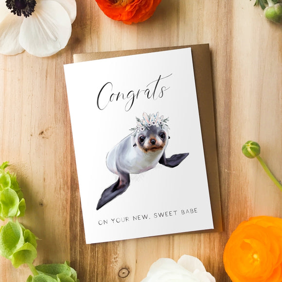 Congrats Baby Seal | Greeting Card