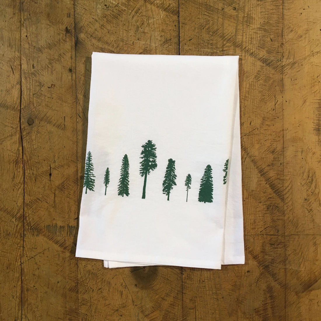 Conifers Screen Printed Tea Towel