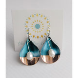 Copper Patina & Pearl Earrings