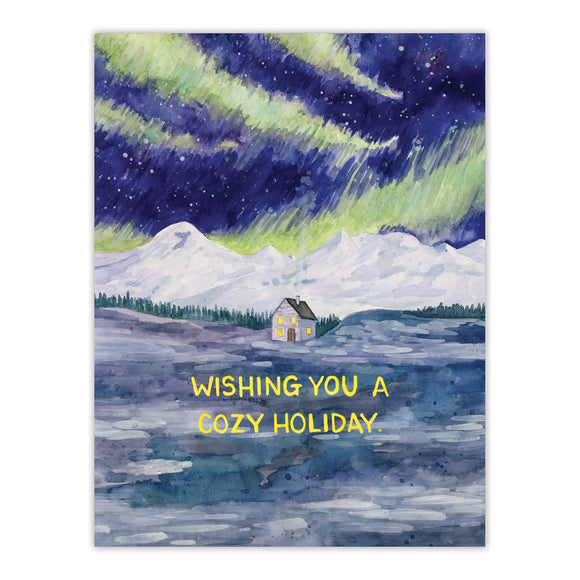 Cozy Holiday Card - Watercolor Christmas Card