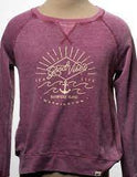 Good Vibes Sea Life Fleece Crew- Cranberry