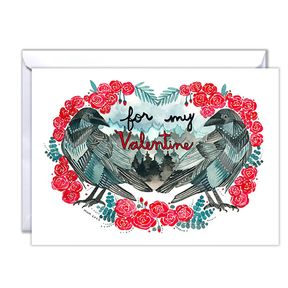 Crow Valentine's Day Card - Be My Valentine