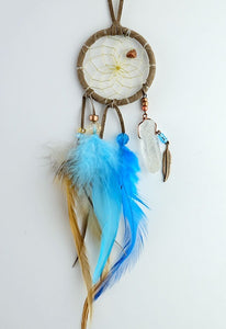 2" Brown & Turquoise Dream Catcher with Crystal