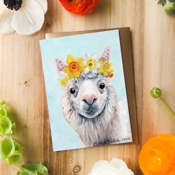 Daffodil Alpaca | Greeting Card