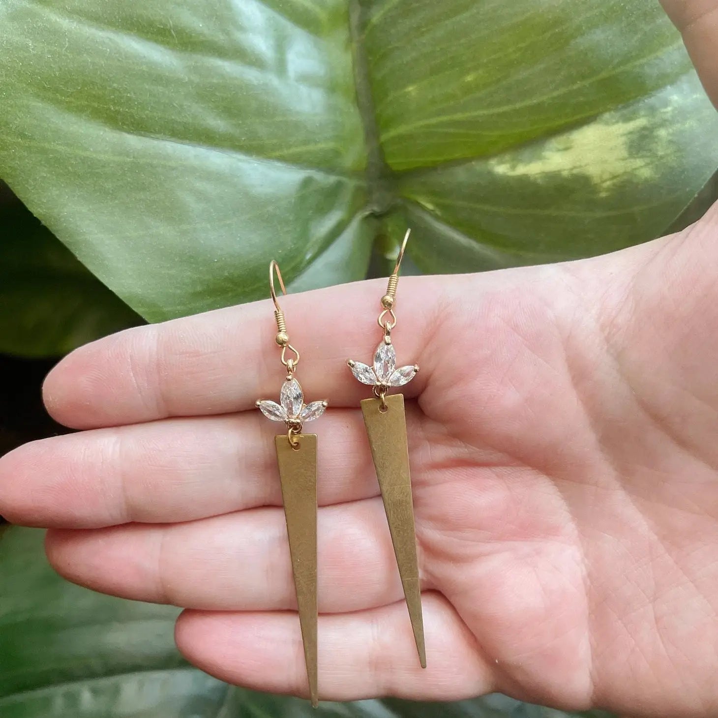 Brass Dagger Raw Brass Earrings