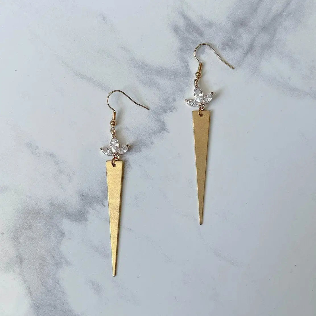 Brass Dagger Raw Brass Earrings