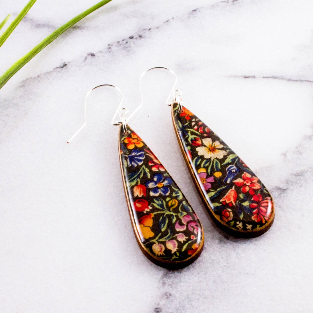 Dark Meadow Teardrop Earrings