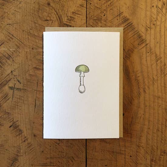 Death Cap Mushroom Letterpress Card
