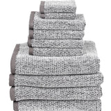 Diamond Jacquard Towels, Bath Towel Set - 10 Piece Set, Grey