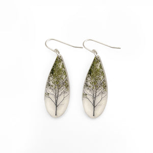 Drip Green Trees Earrings
