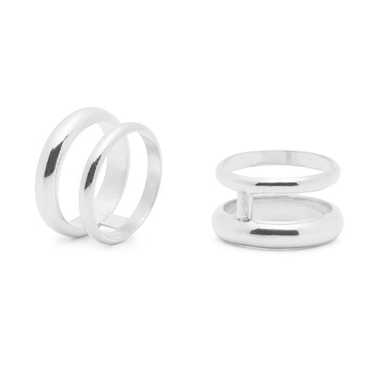 Dune Double Band - Sterling Silver