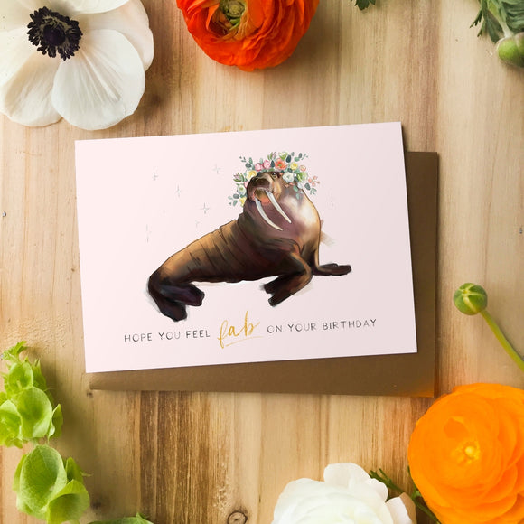 Fab Walrus Birthday | Greeting Card