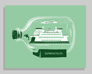 Bainbridge Ferry in A Bottle Art Print