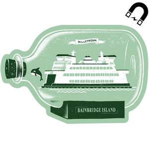 Bainbridge Island Ferry in a Bottle Magnet