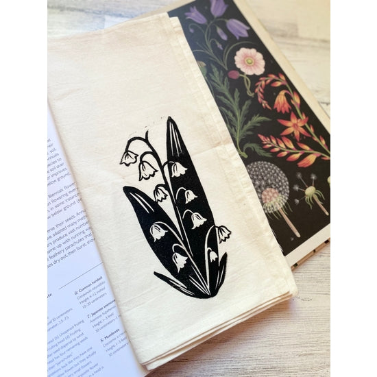 Floral Organic Tea Towel-Poppy