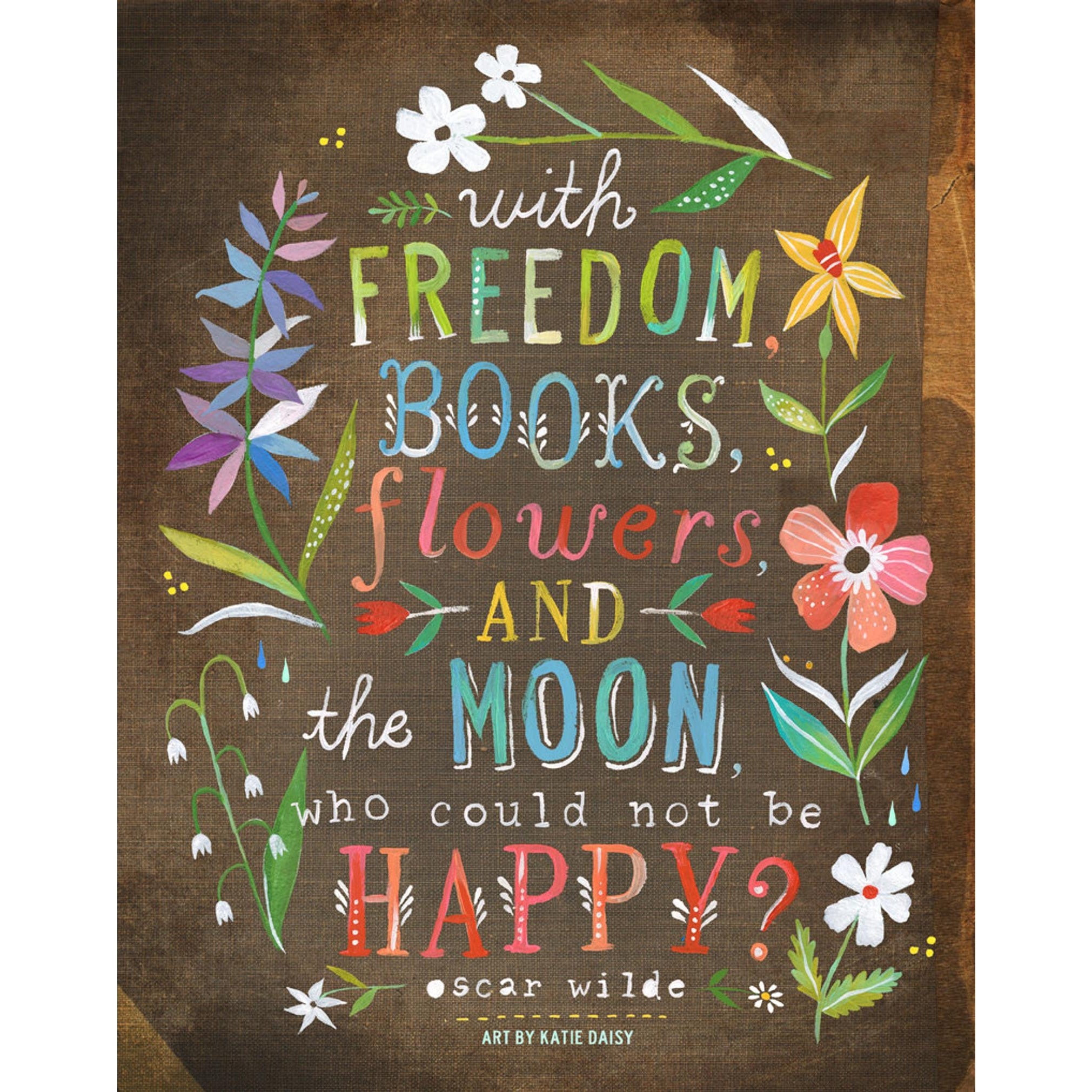 Flowers and the Moon Art Print