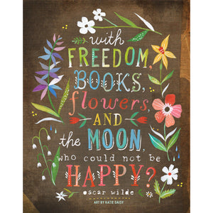 Flowers and the Moon Art Print