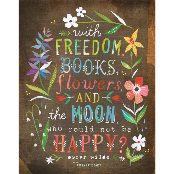 Flowers and the Moon Art Print