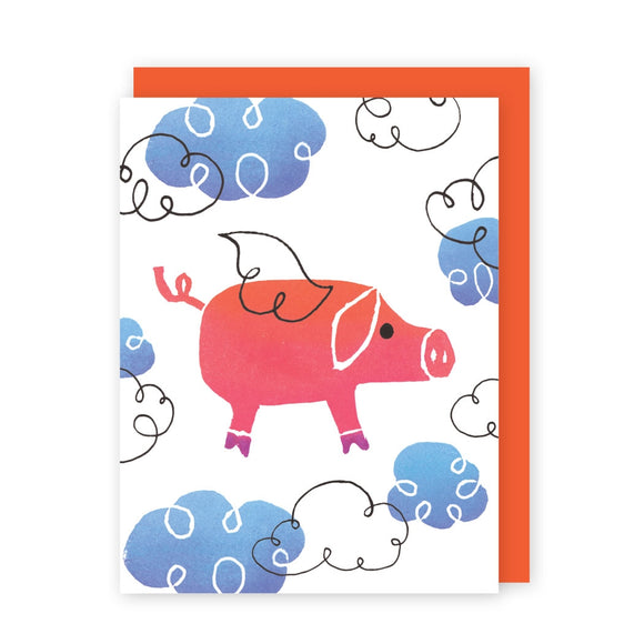 Flying Pig Greeting Card