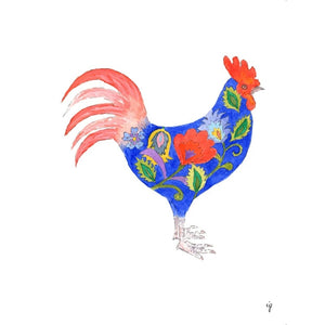 Folk Rooster Greeting Card