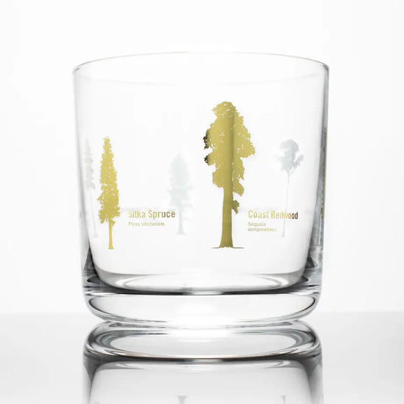 Forest Giants Whiskey Glass  Gold Foil