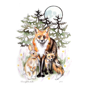 A Foxy Family | Art Print