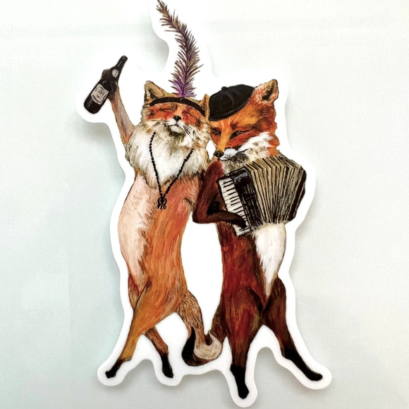 French Foxes Sticker
