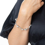 Freshwater Pearl Bracelet in Rhodium Overlay  White / Pearl