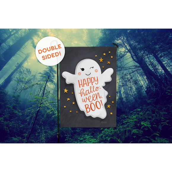 Garden Flag - Happy Halloween Boo Ghost