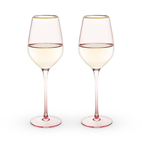 Garden Party: Rose Crystal White Wine Glass Set
