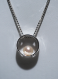 Round Pearl Necklace "GemDrops" - Sterling Silver