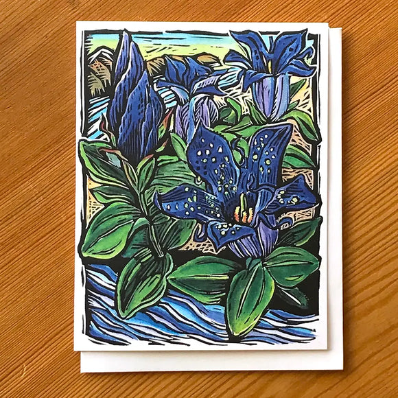 Gentians - Just Below the Peak Card