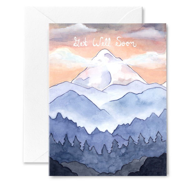 Get Well Soon Mountain Fade Card