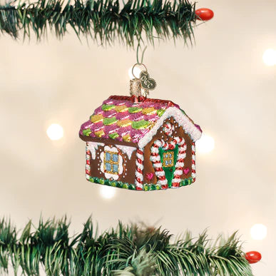 Gingerbread House Glass Blown Ornament