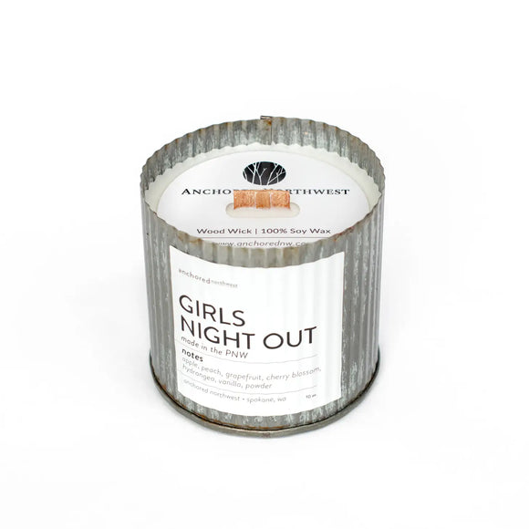 Girls Night Out Wood Wick Rustic Farmhouse Soy Candle  10oz