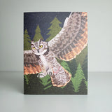 Great Horned Owl Blank Greeting Card