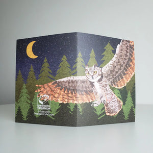 Great Horned Owl Blank Greeting Card