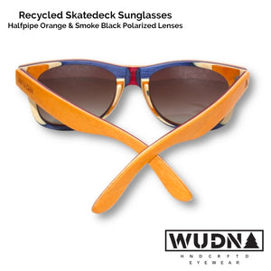 Recycled Skatedeck Sunglasses - Halfpipe Orange