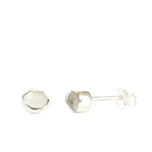 Rough Herkimer Diamond and Sterling Silver Studs