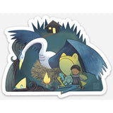 Heron & Frog (Sticker)