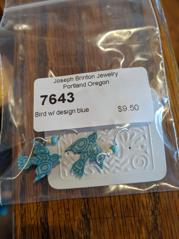 Bird w/design blue