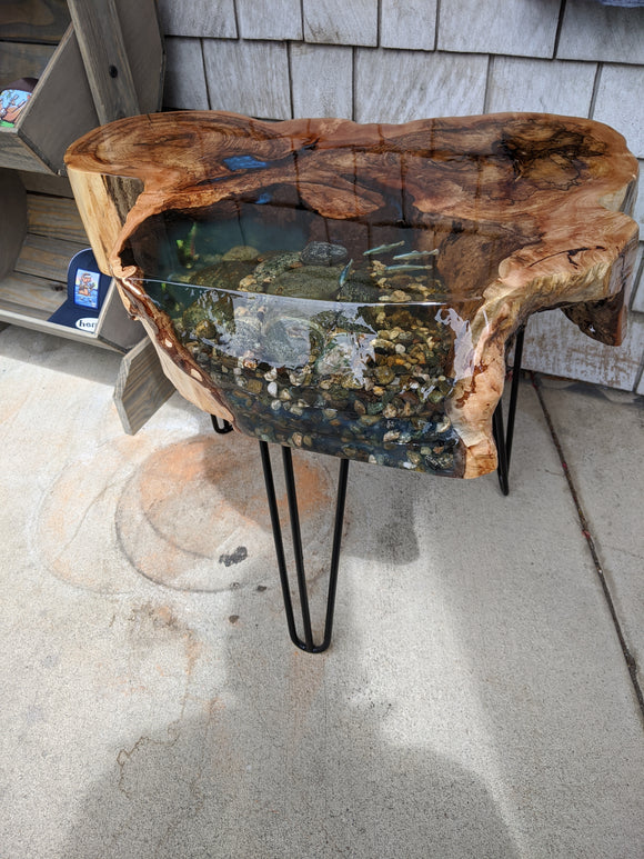 Live Edge Table w/River Fish (Thick)