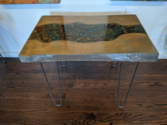 Grey Rectangular Live Edge Table by Chris Morrison