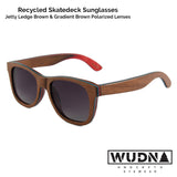 Recycled Skatedeck Sunglasses - Jetty Ledge Brown
