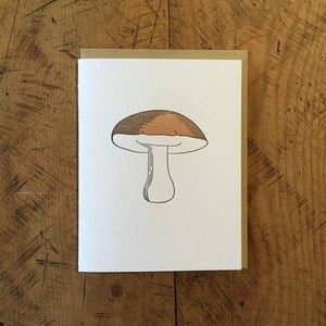 King Bolete Mushroom Letterpress Card